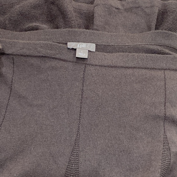 J. Jill skirt size L five be knit brown flare 70% cotton elastic waist - Picture 7 of 10